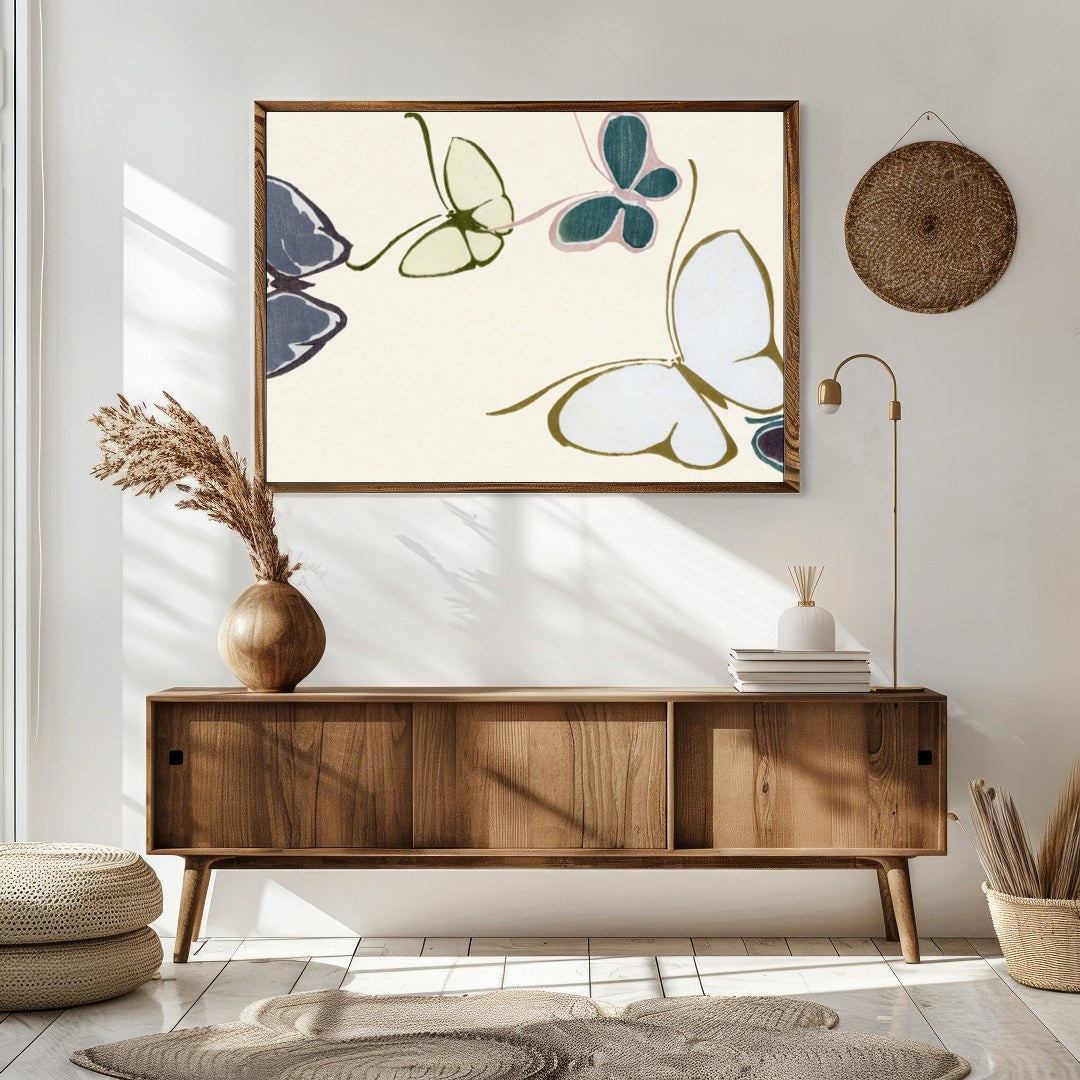 Add a touch of serenity to your space with this minimalist butterfly artwork. Featuring a symphony for Sitting Area
