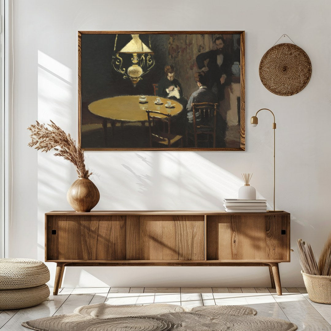 Capture the subtle elegance of a bygone era with this atmospheric artwork, depicting a quiet for Sitting Area