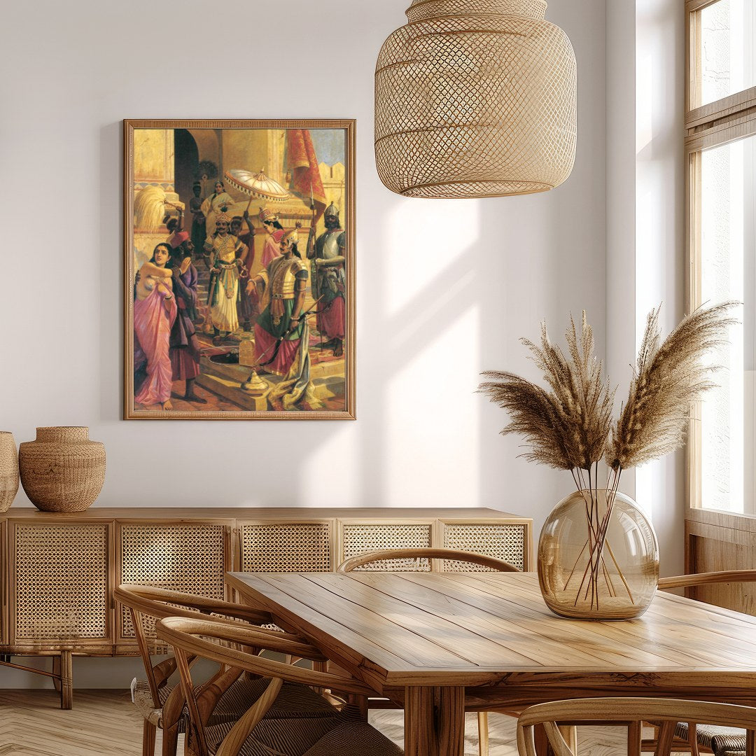 Immerse yourself in the grandeur of a historical court scene, expertly depicting intricate details for Extra Kitchen