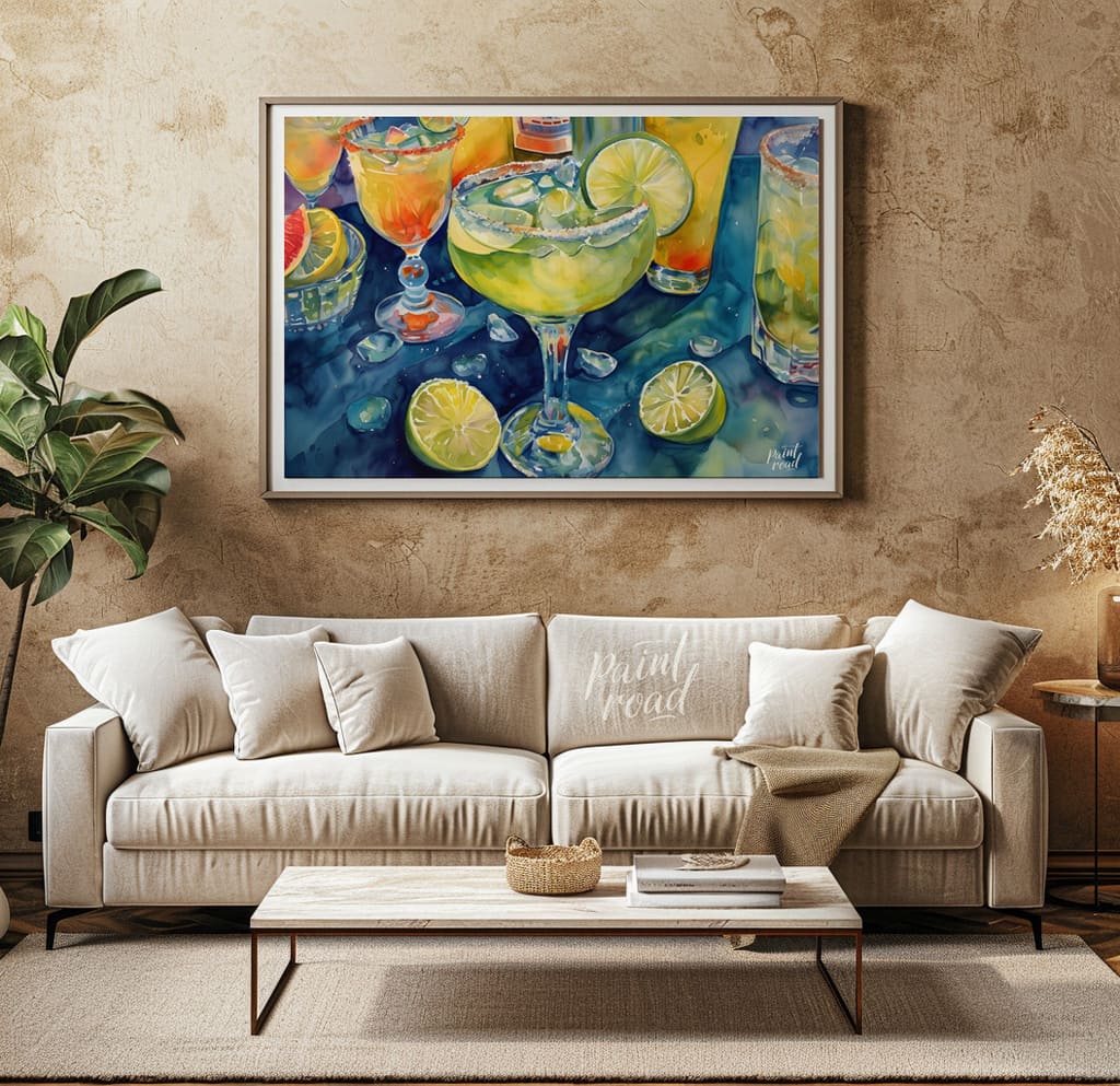 Margarita Magic Painting available online at Paint Road for only Margarita Magic showing beverage brushstrokes and chilled