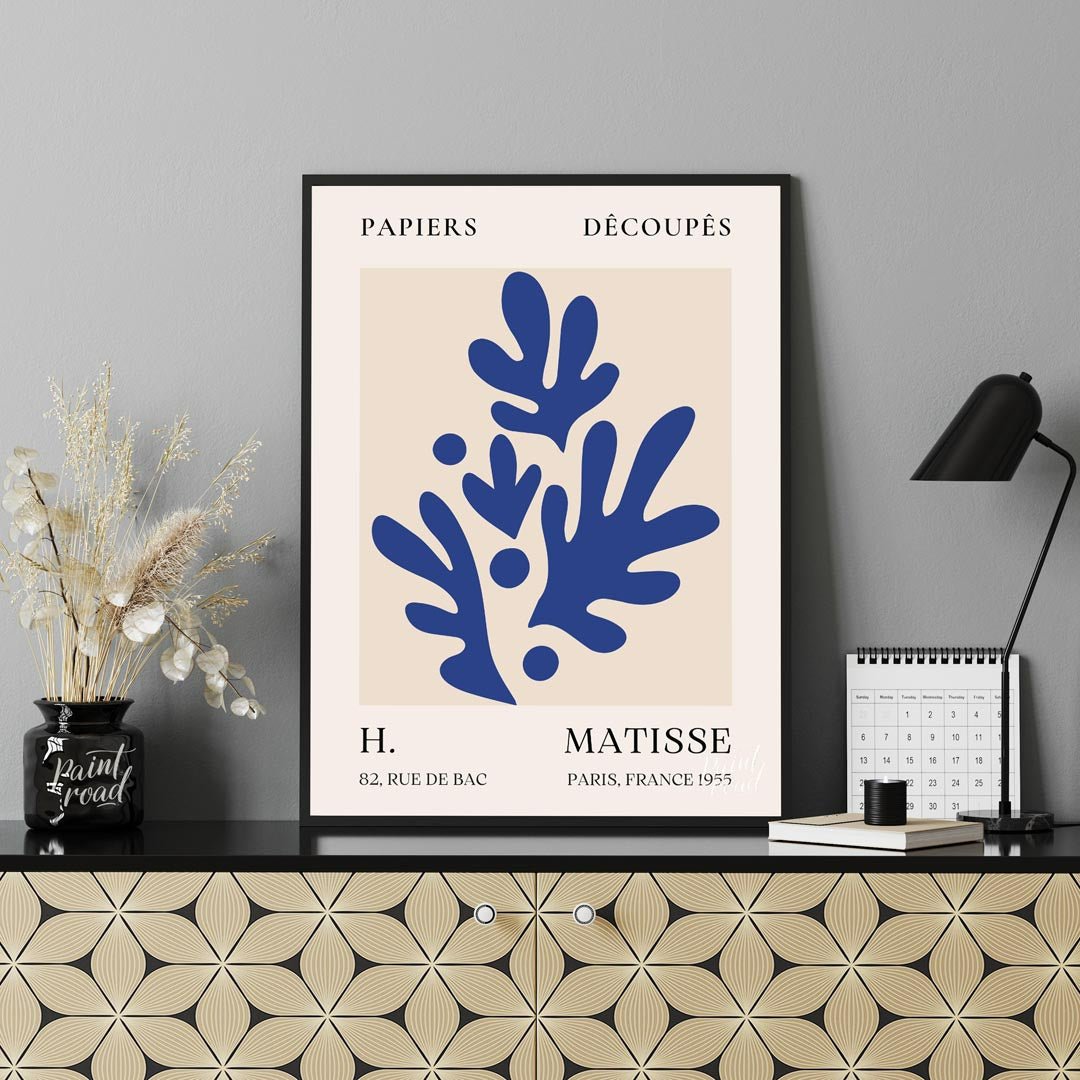 Matisse Blue Leaves Painting available online at Paintroad showing abstract art art history and art lover