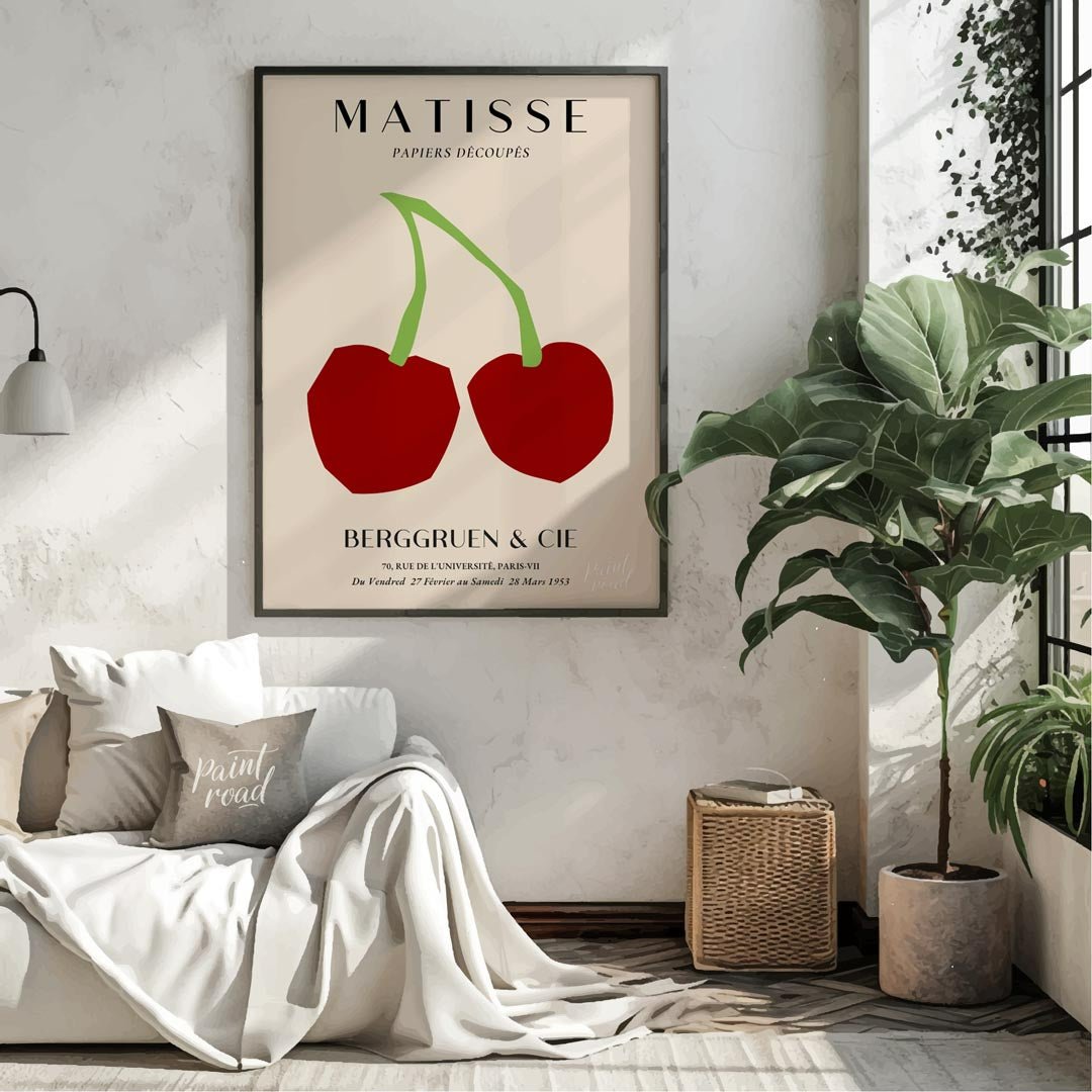 Matisse Cherries Painting available online at Paintroad showing art lover art print and artistic