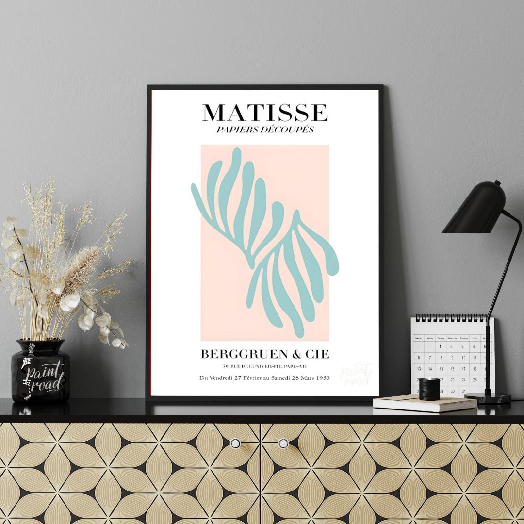 This elegant art print is inspired by Henri Matisse’s “Papiers Découpés” (cut-outs) series. It feat… for office