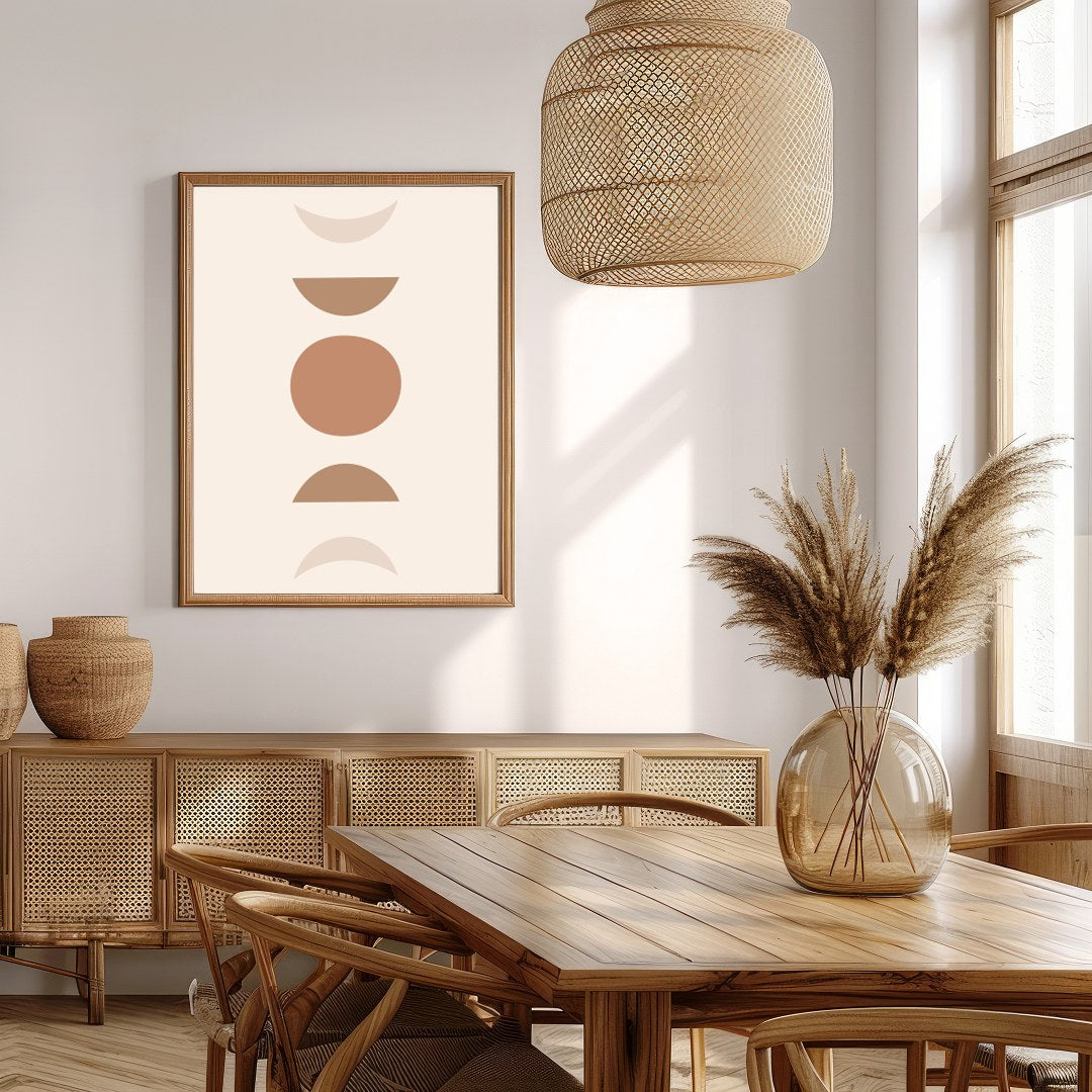 Discover a world of simplicity and elegance with this minimalist artwork featuring earthy geometric for Extra Kitchen