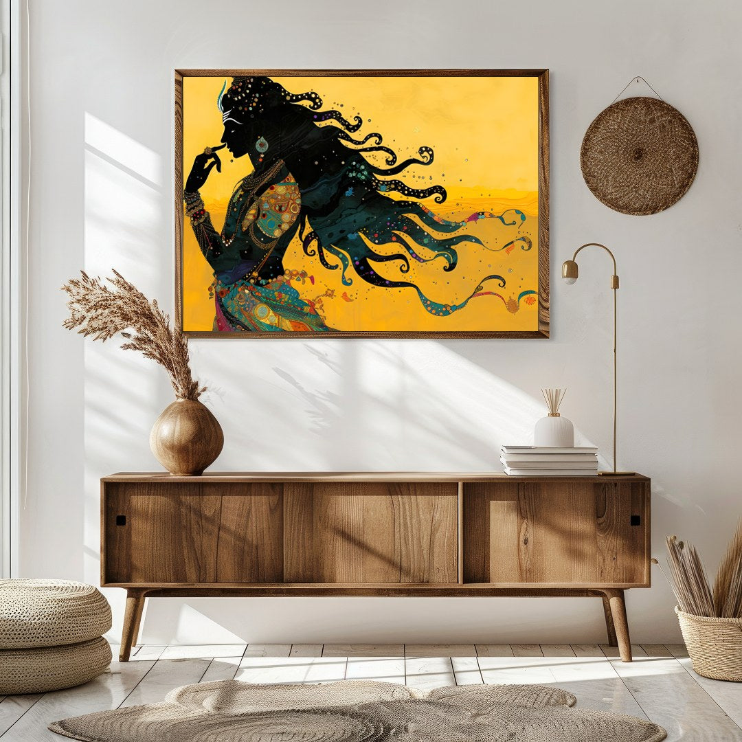 Experience the allure of mysticism with this exquisite artwork depicting an enigmatic silhouette for Sitting Area