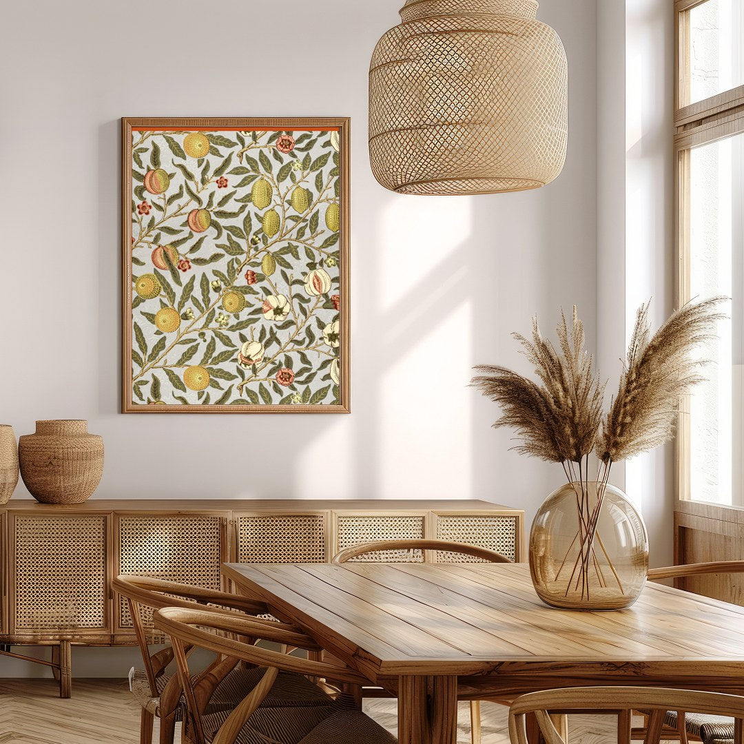 Elevate your space with this exquisite botanical print by William Morris, showcasing a delicate for Extra Kitchen