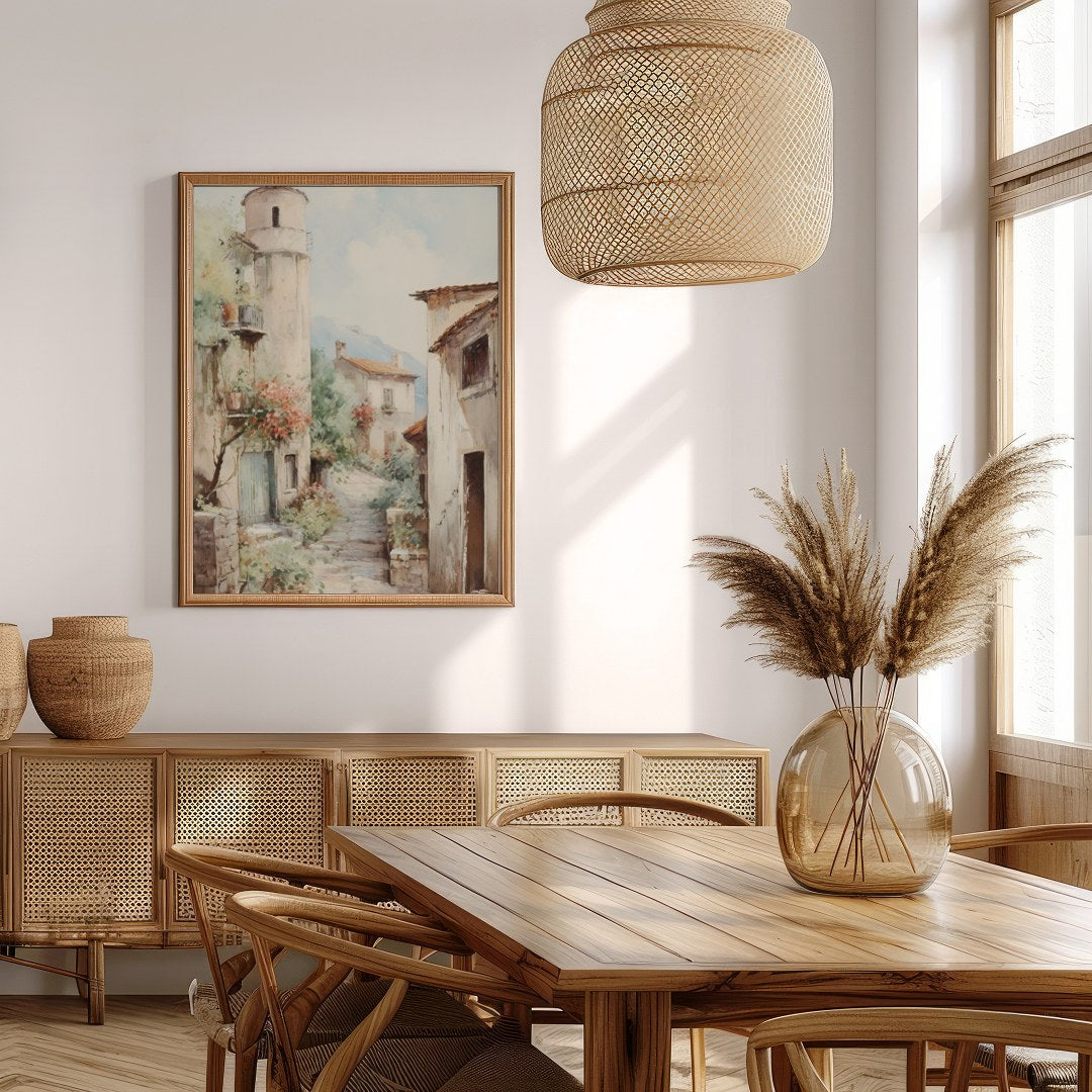 Immerse yourself in the serene charm of a rustic Tuscan village with this exquisite artwork. The for Extra Kitchen