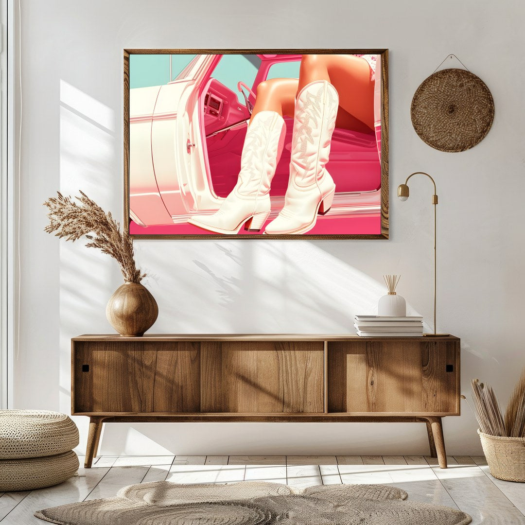 Immerse yourself in a fusion of vintage style and contemporary art with this striking piece. for Sitting Area