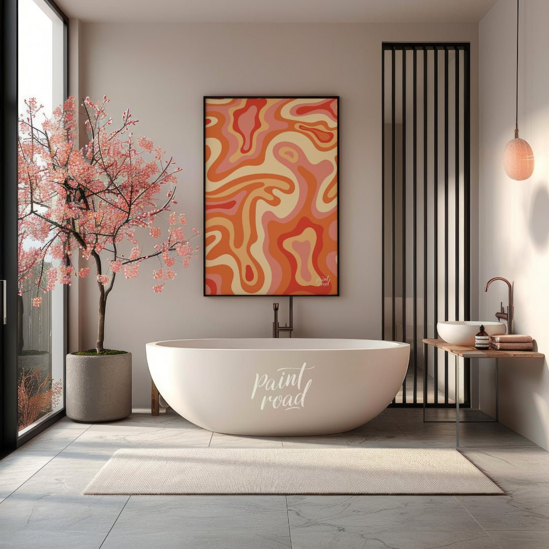 Retro Swirl Abstract Painting available online at Paintroad showing art print artistic and background