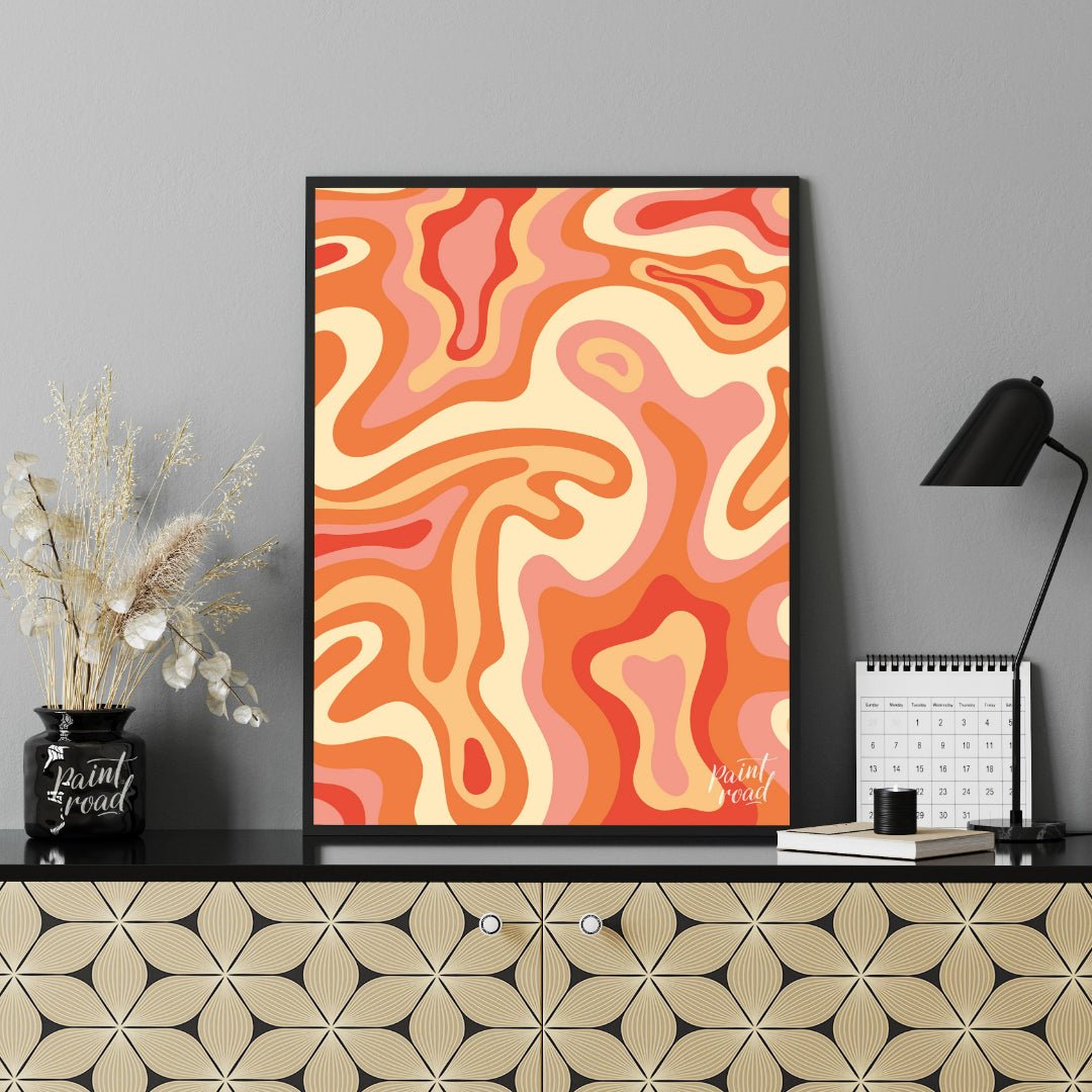 Retro Swirl Abstract Painting available online at Paintroad showing art print artistic and background