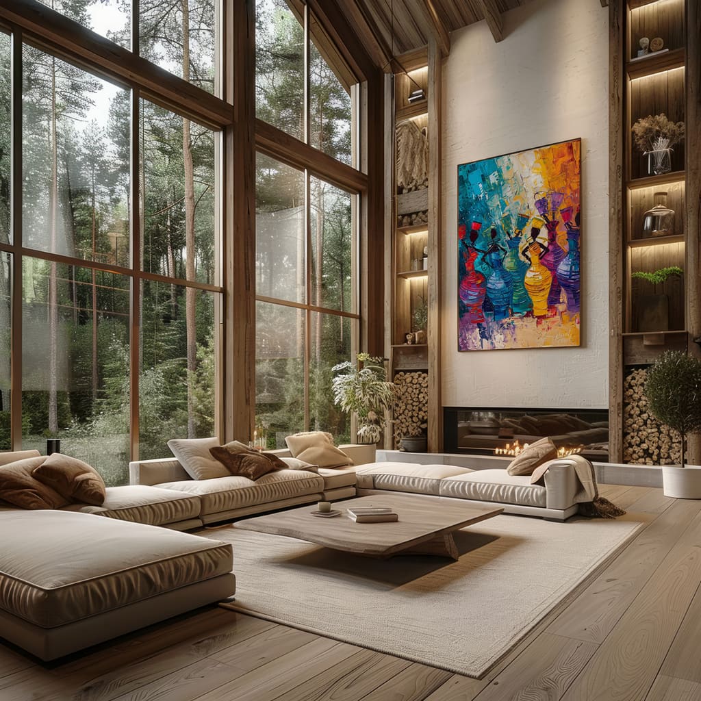 Rhythm of Life Painting available online at Paint Road for only Rhythm of Life showing bedroom bold colors and brushstrokes