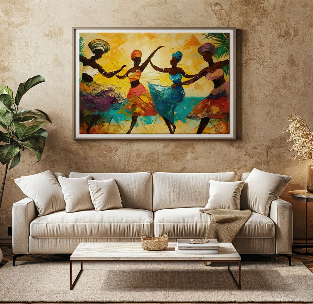 Rhythmic Joy Painting available online at Paint Road for only Rhythmic Joy showing African art and blues
