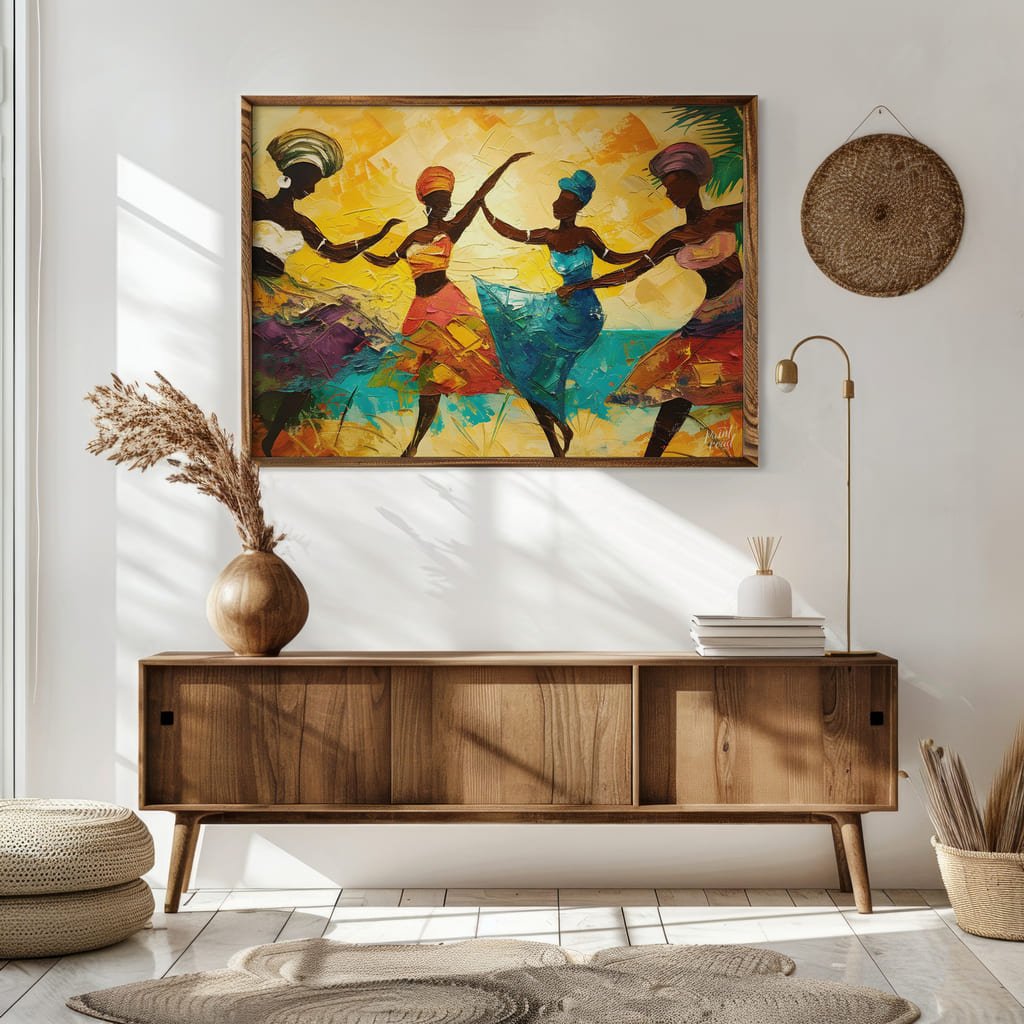 Rhythmic Joy Painting available online at Paint Road for only Rhythmic Joy showing African art and blues