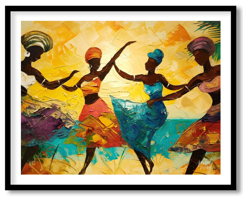 Rhythmic Joy Painting available online at Paint Road for only Rhythmic Joy showing African art and blues