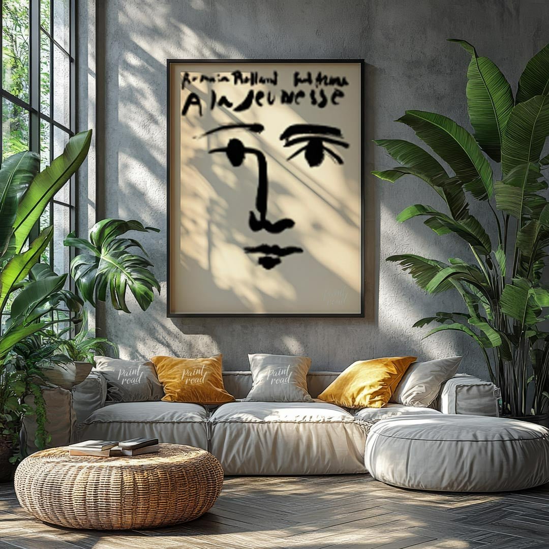 Romain Rolland: À la jeunesse Painting available online at Paintroad showing 20th century abstract face and art collector