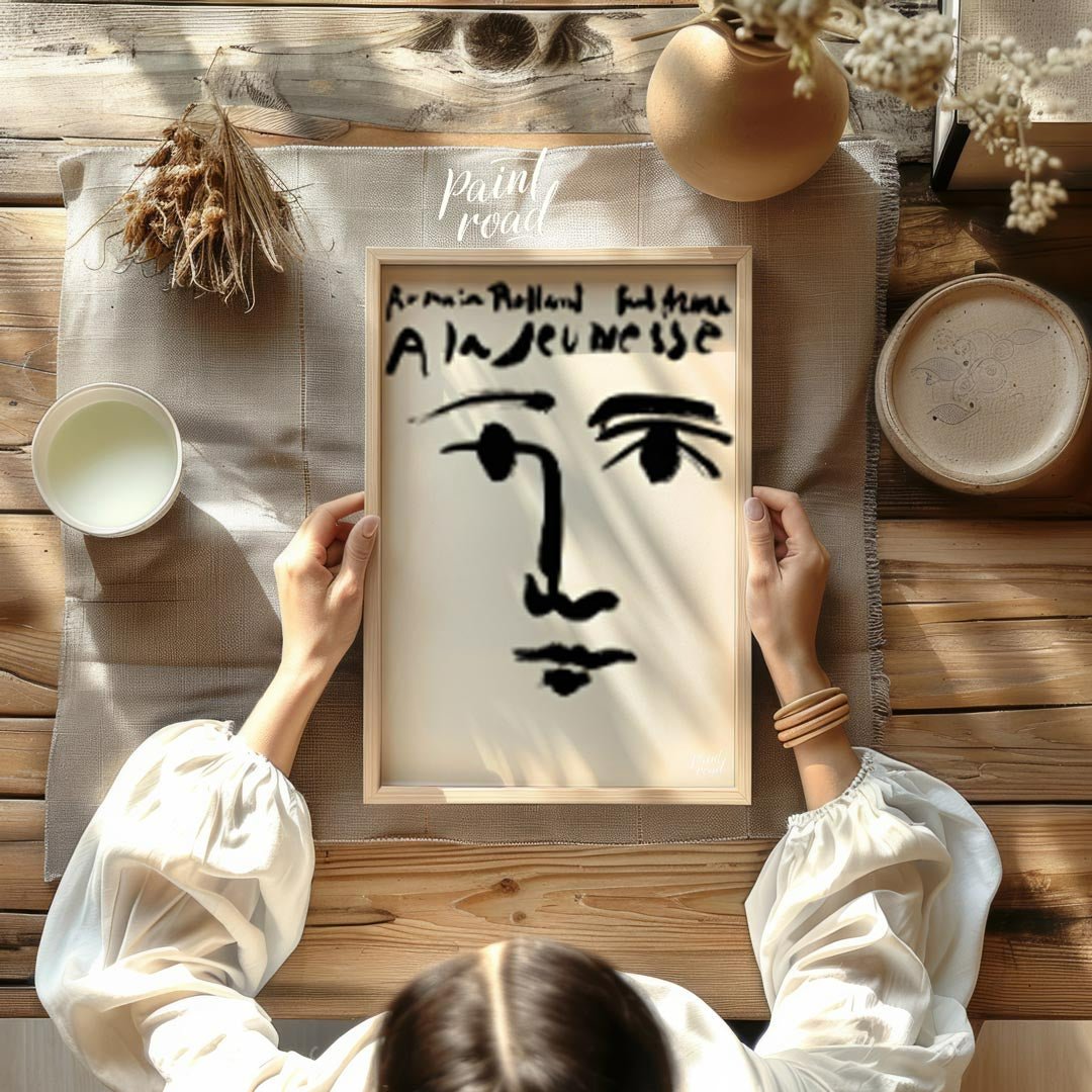 Romain Rolland: À la jeunesse Painting available online at Paintroad showing 20th century abstract face and art collector
