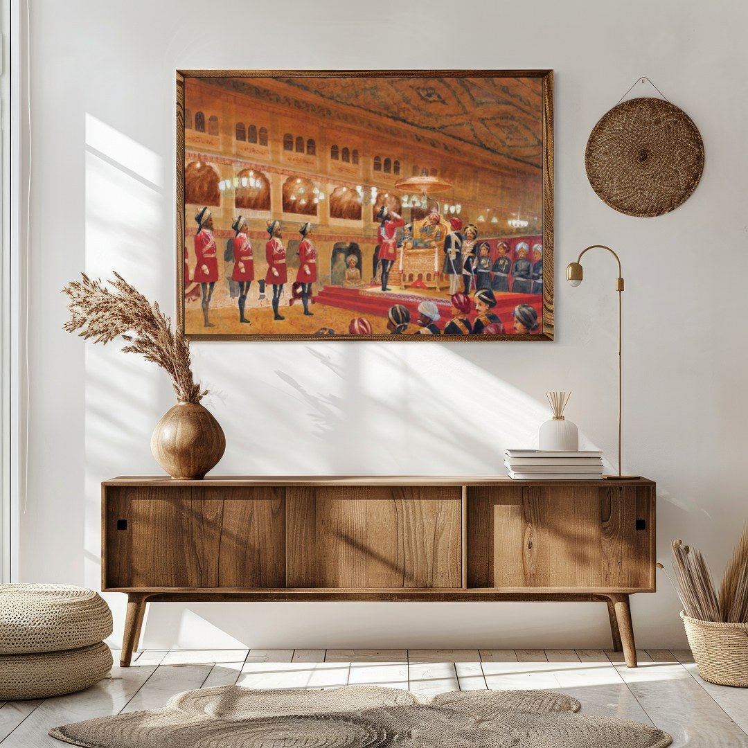 Immerse yourself in the grandeur of a royal court with this exquisite artwork. The intricate for Sitting Area