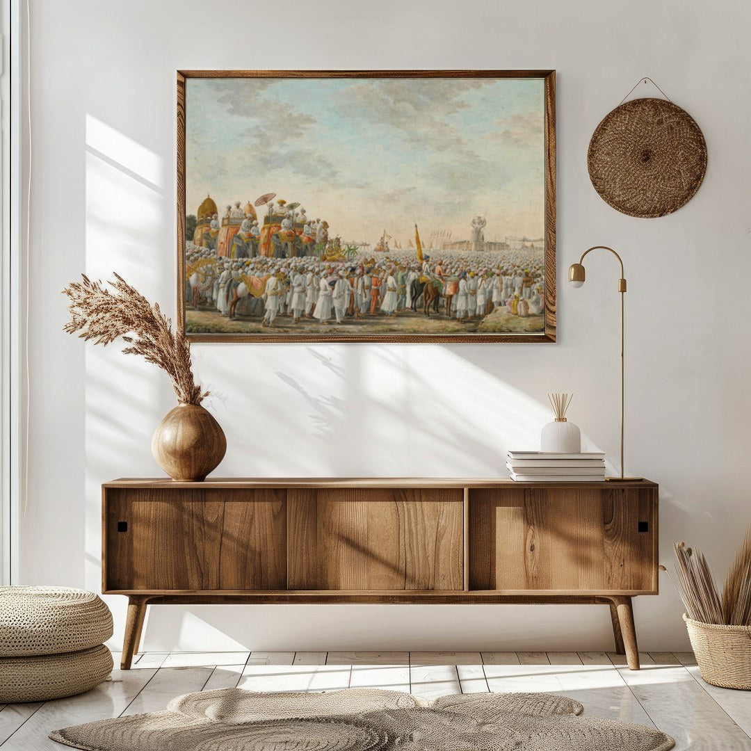 Immerse yourself in the historic grandeur of this captivating scene, depicting a royal procession for Sitting Area