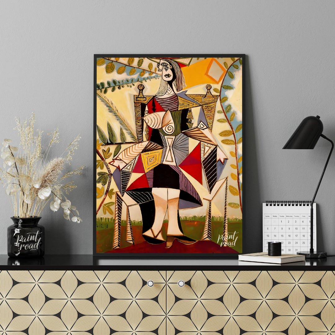 Seated Woman (in Garden) Painting available online at Paintroad showing 1930s abstract art and abstract portrait
