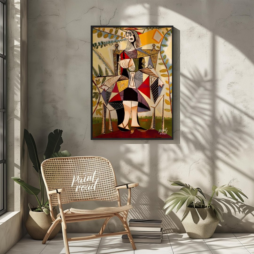 Seated Woman (in Garden) Painting available online at Paintroad showing 1930s abstract art and abstract portrait