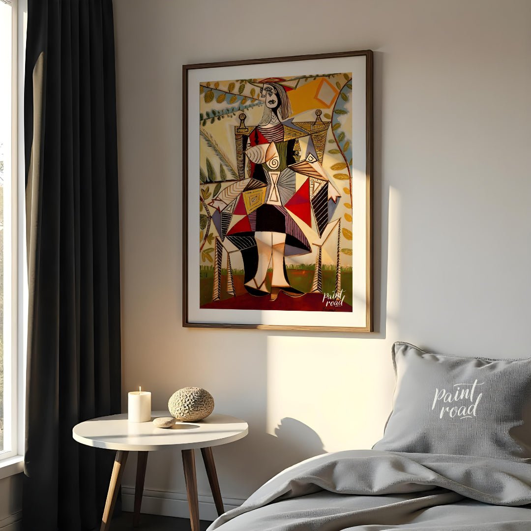 Seated Woman (in Garden) Painting available online at Paintroad showing 1930s abstract art and abstract portrait