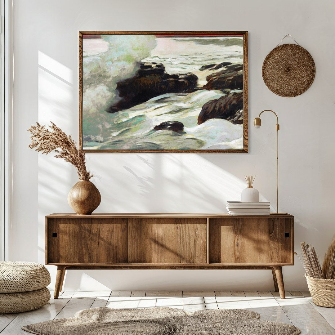 Capture the raw beauty and serene energy of the ocean with this captivating piece. The meticulous for Sitting Area