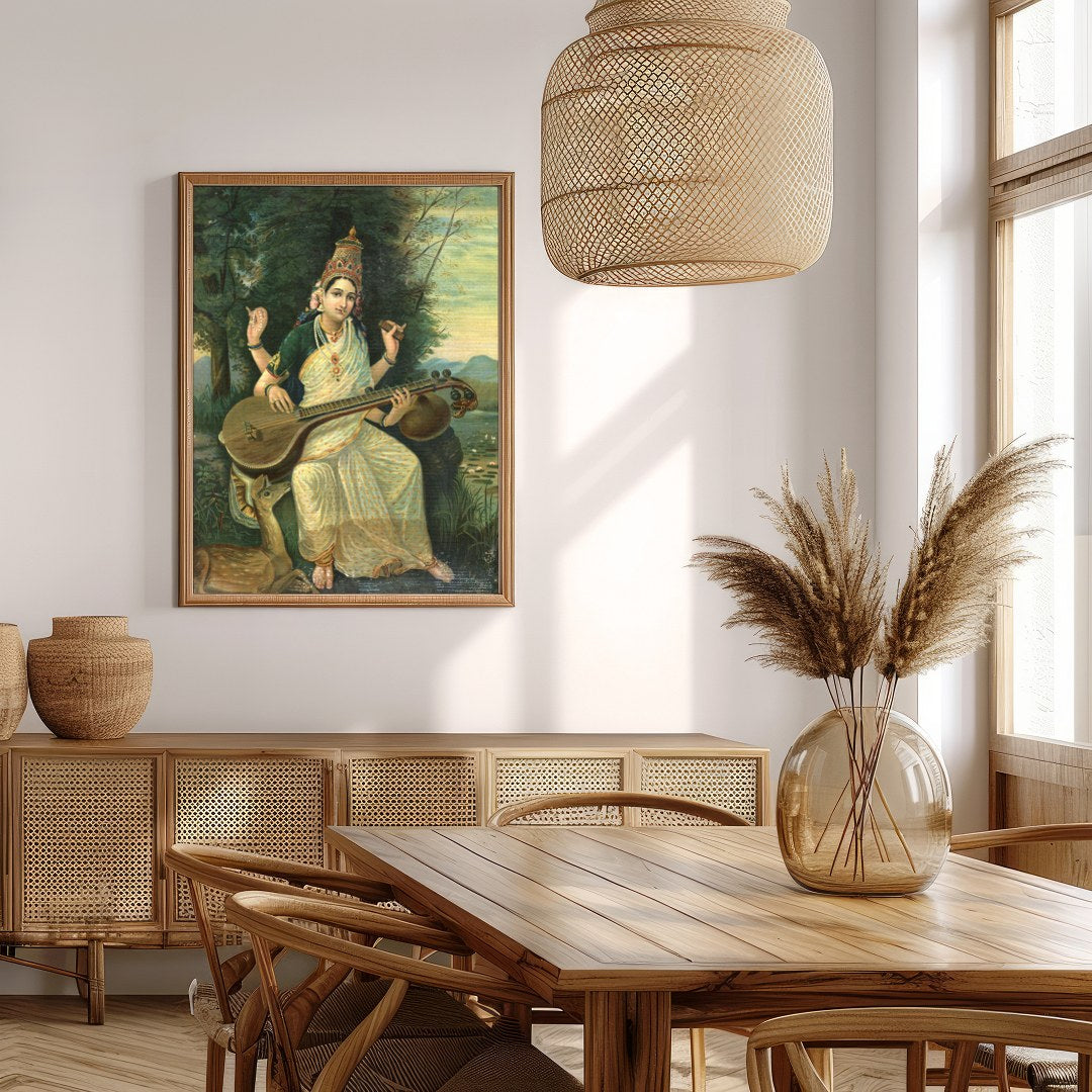 Immerse yourself in the tranquil beauty of this exquisite painting, depicting a divine goddess for Extra Kitchen