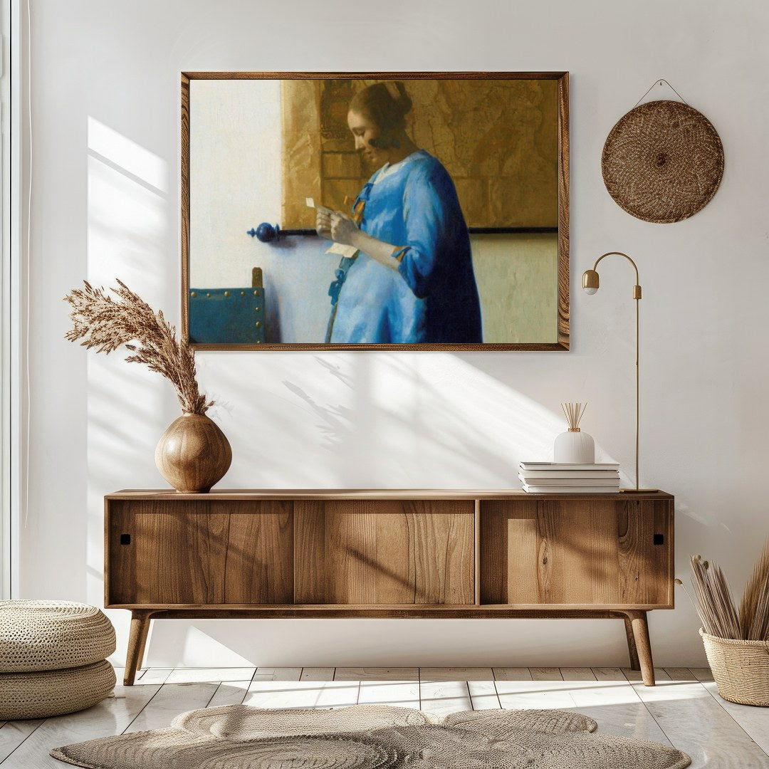 Immerse yourself in tranquility with this exquisite artwork depicting a woman in a moment of quiet for Sitting Area