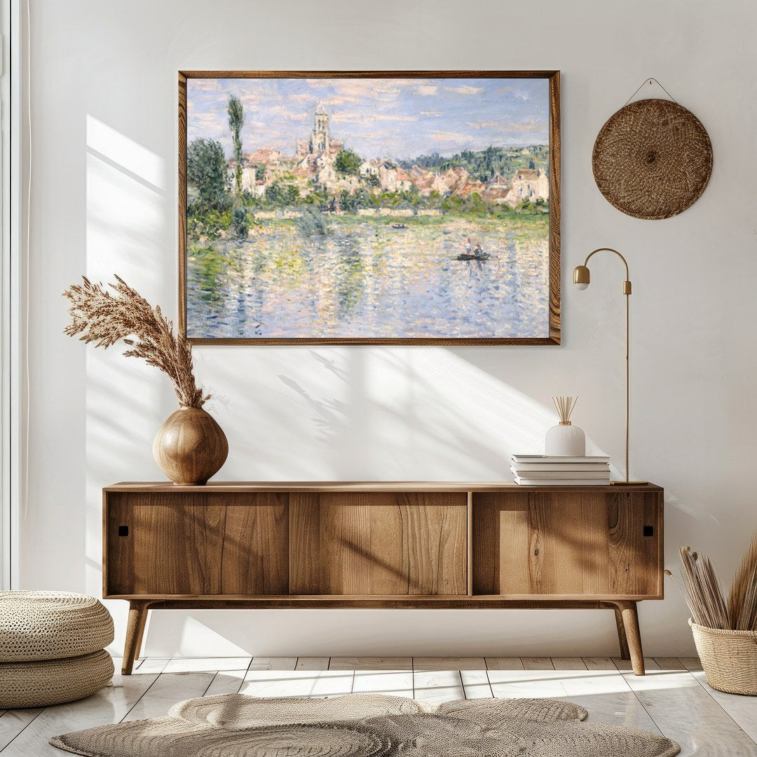 Capture the tranquil beauty of a riverside village with this impressionist masterpiece. Evoking a for Sitting Area
