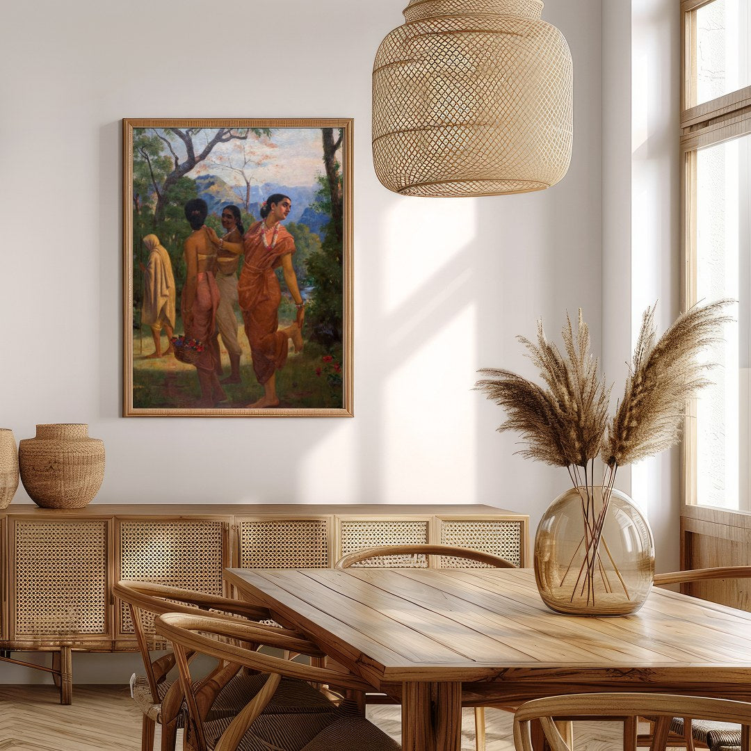 Capture the essence of tranquil beauty with this enchanting artwork featuring a serene gathering for Extra Kitchen