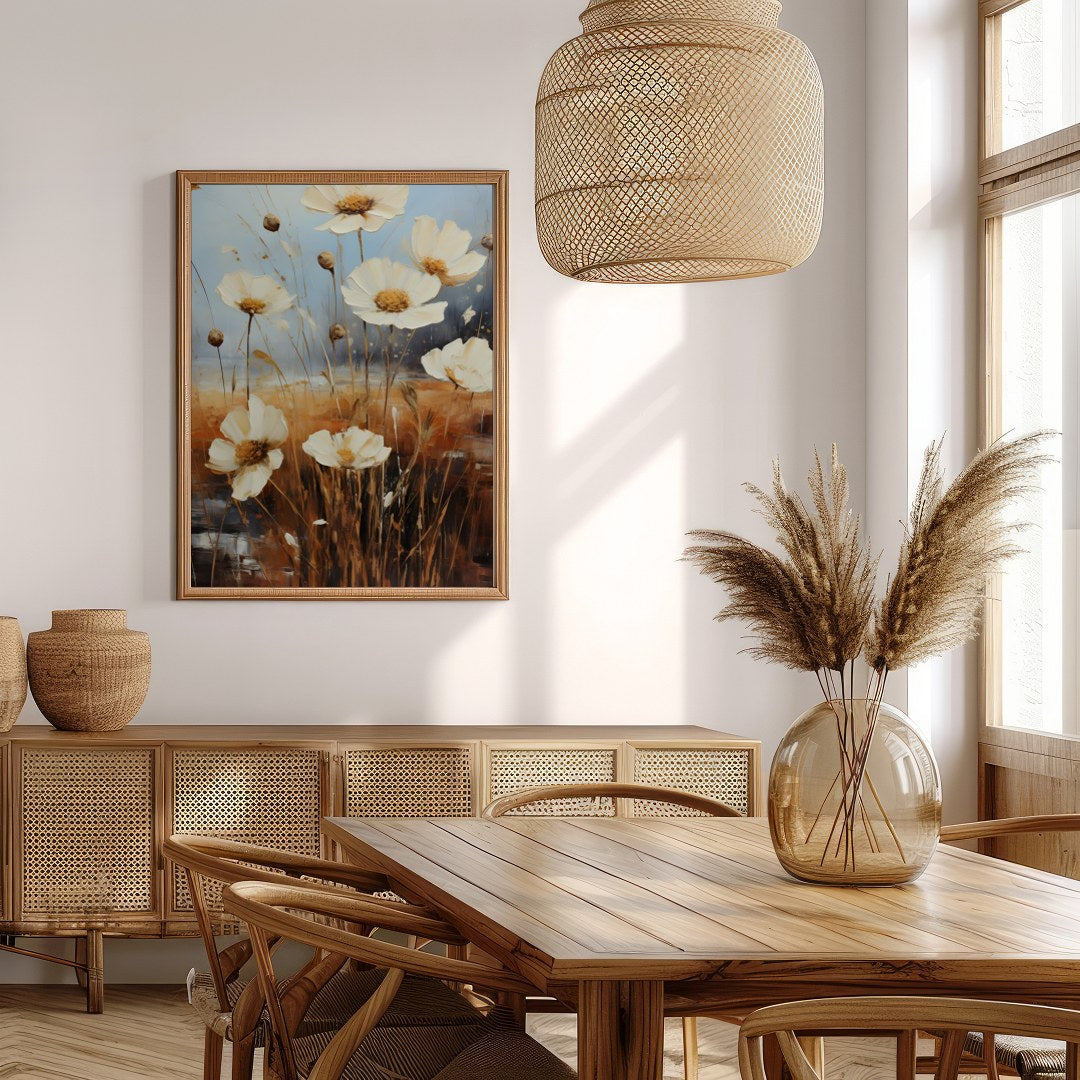Elevate your living space with the 'Serenity Blooms' artwork, capturing the ethereal essence of for Extra Kitchen