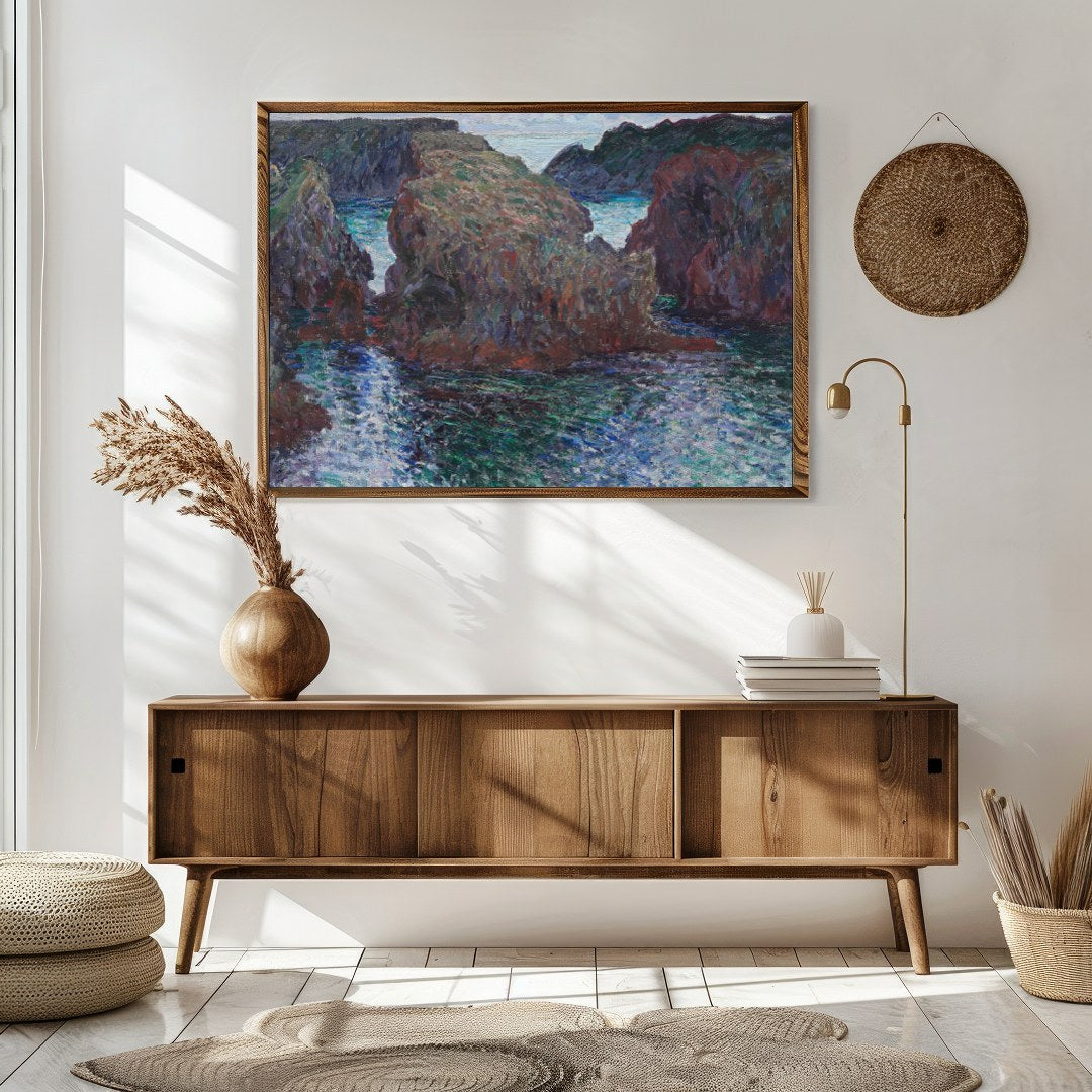 Immerse yourself in the calming beauty of 'Serenity of the Cliffs,' an exquisite piece that for Sitting Area
