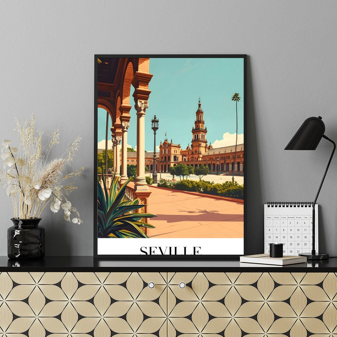 Experience the timeless elegance of Seville's iconic architecture with this stunning wall art. for Shelf