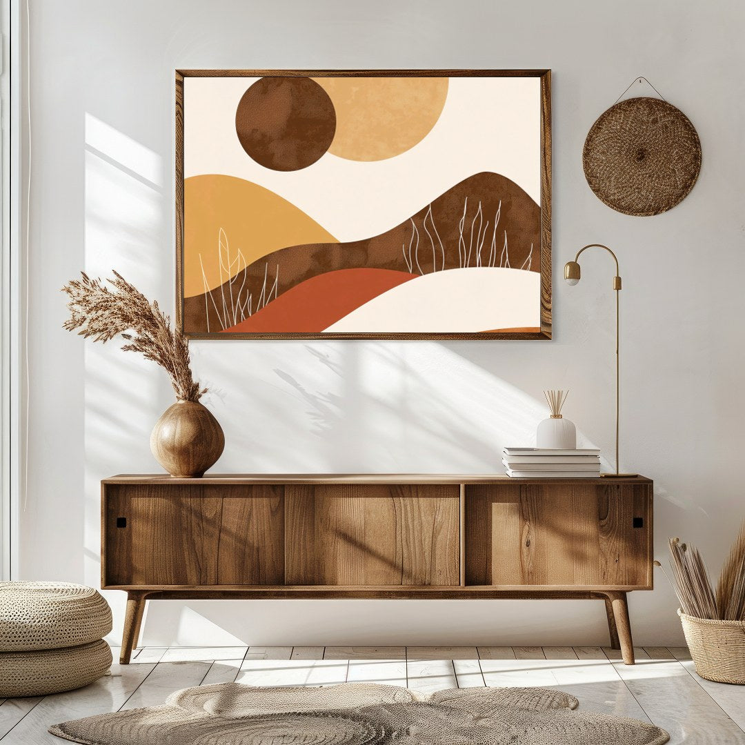Experience the serenity of nature with this captivating abstract piece. Warm earth tones and for Sitting Area