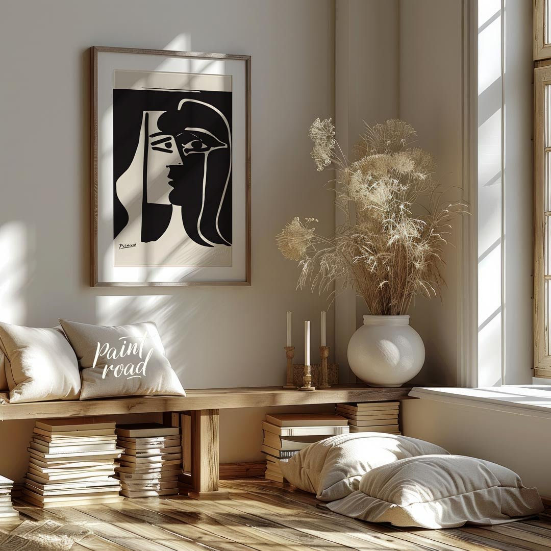 The Kiss (Black and White Profile) Painting available online at Paintroad showing art gallery art history and art print