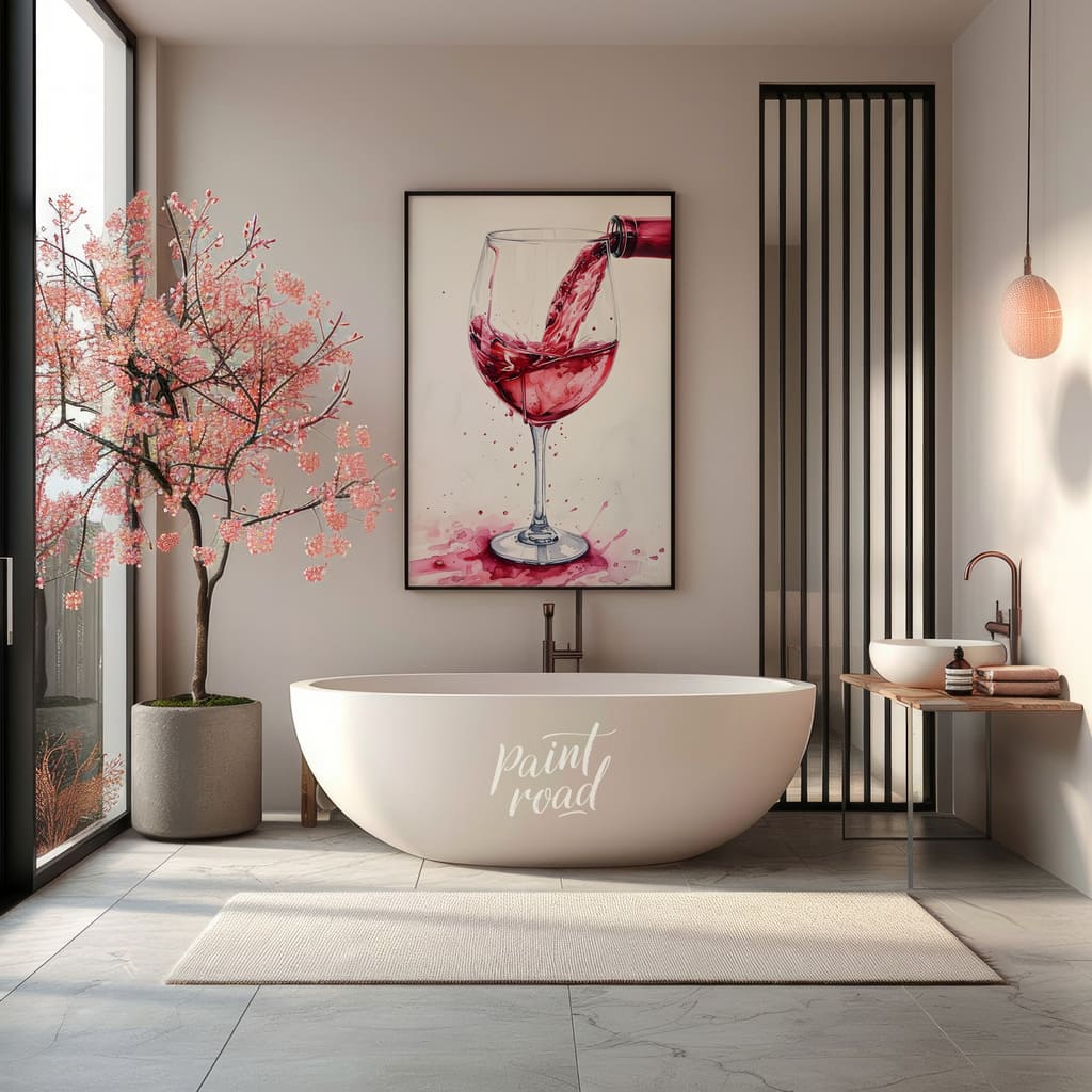 The Pouring Moment Painting available online at Paint Road for only The Pouring Moment showing anticipation aroma and bathroom