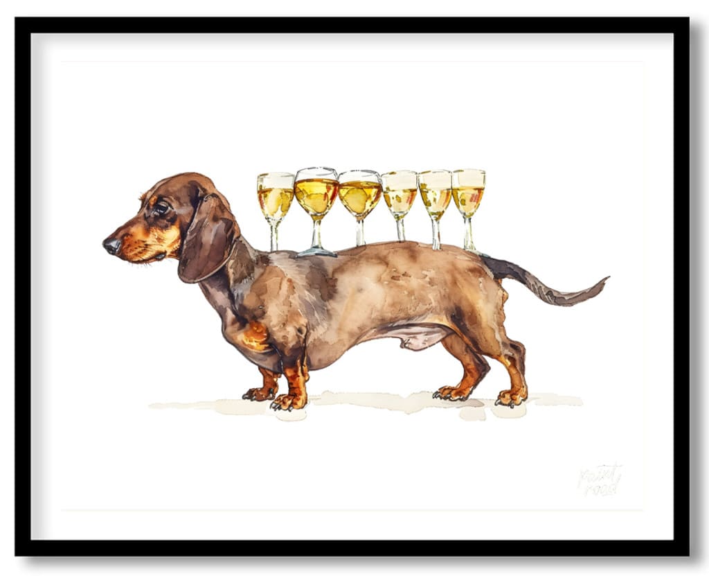 The Wine Carrier Painting available online at Paint Road for only The Wine Carrier showing back balance and canine