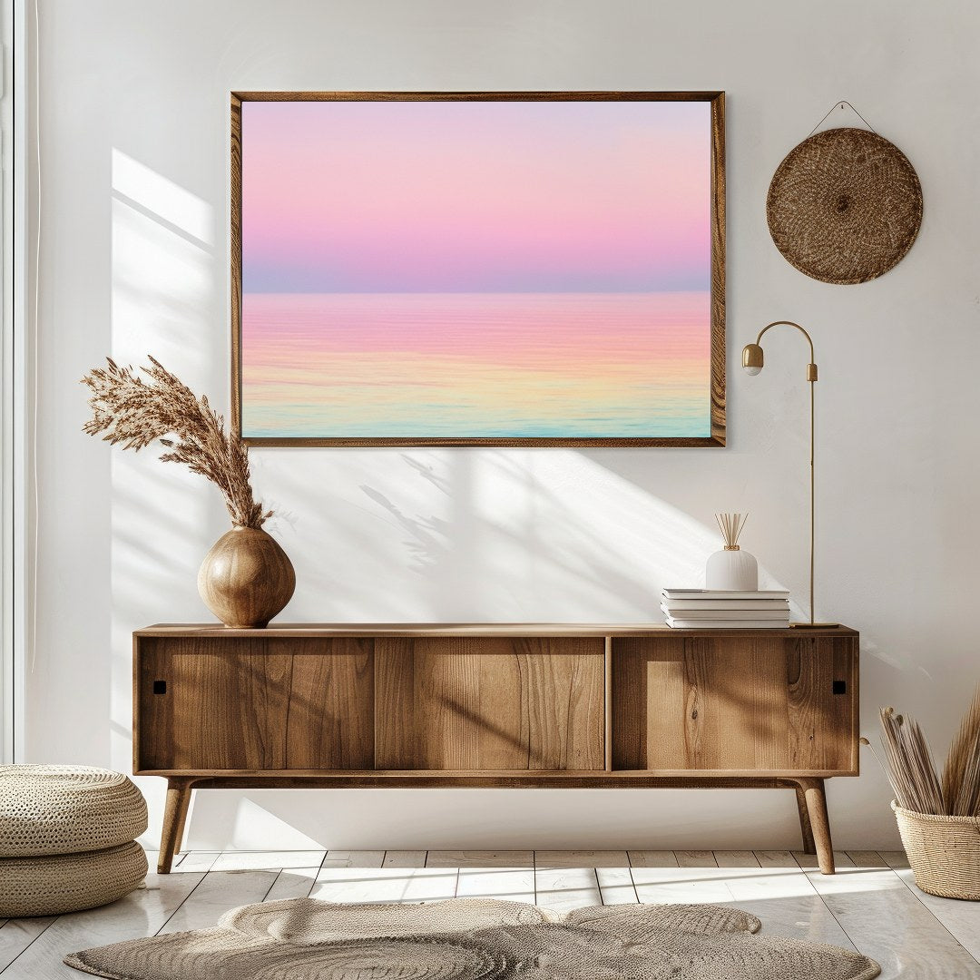 Immerse yourself in the serene beauty of this pastel seascape, where gentle hues blend seamlessly for Sitting Area