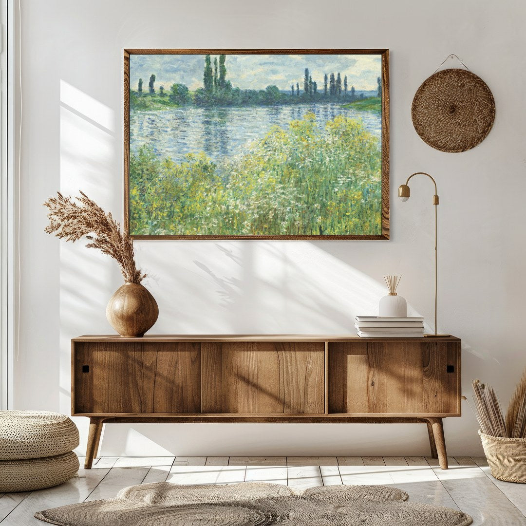 Experience the serene beauty of nature with this captivating landscape artwork, depicting a calm for Sitting Area