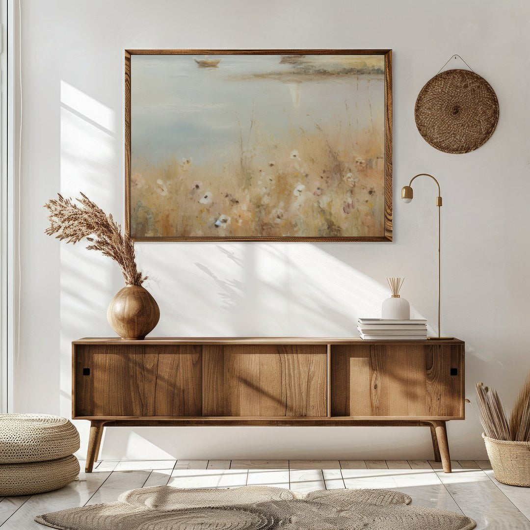 Immerse yourself in the serenity of a misty morning with this stunning piece of wall art. Featuring for Sitting Area