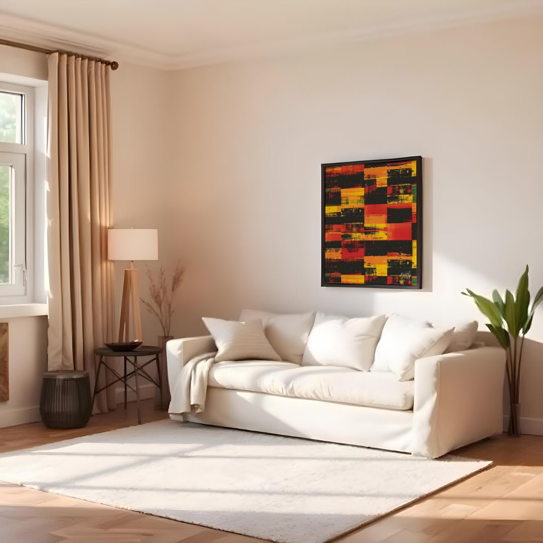 Urban Mosaic Painting available online at Paintroad showing Abstract abstract forms and African