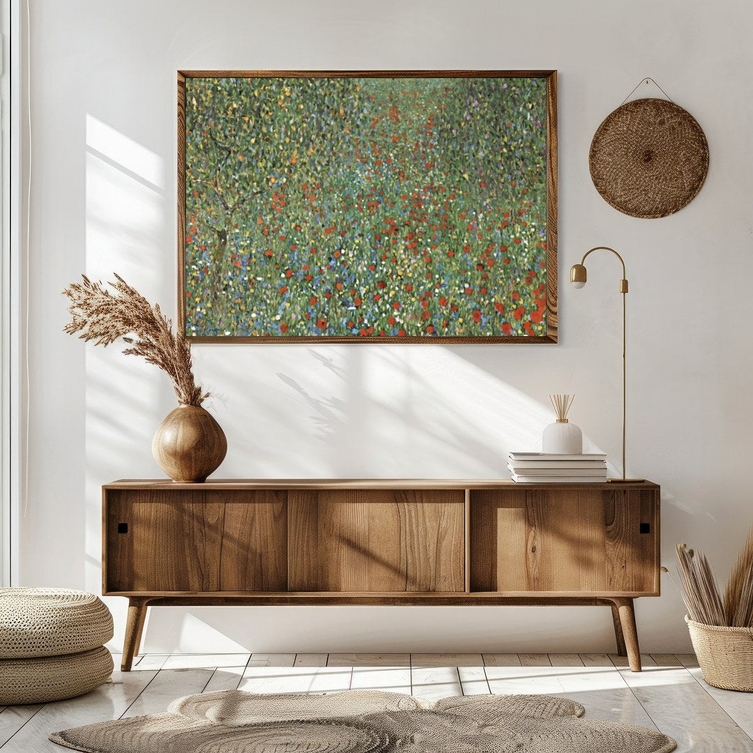 This captivating artwork showcases a lush field teeming with vibrant wildflowers, capturing the for Sitting Area