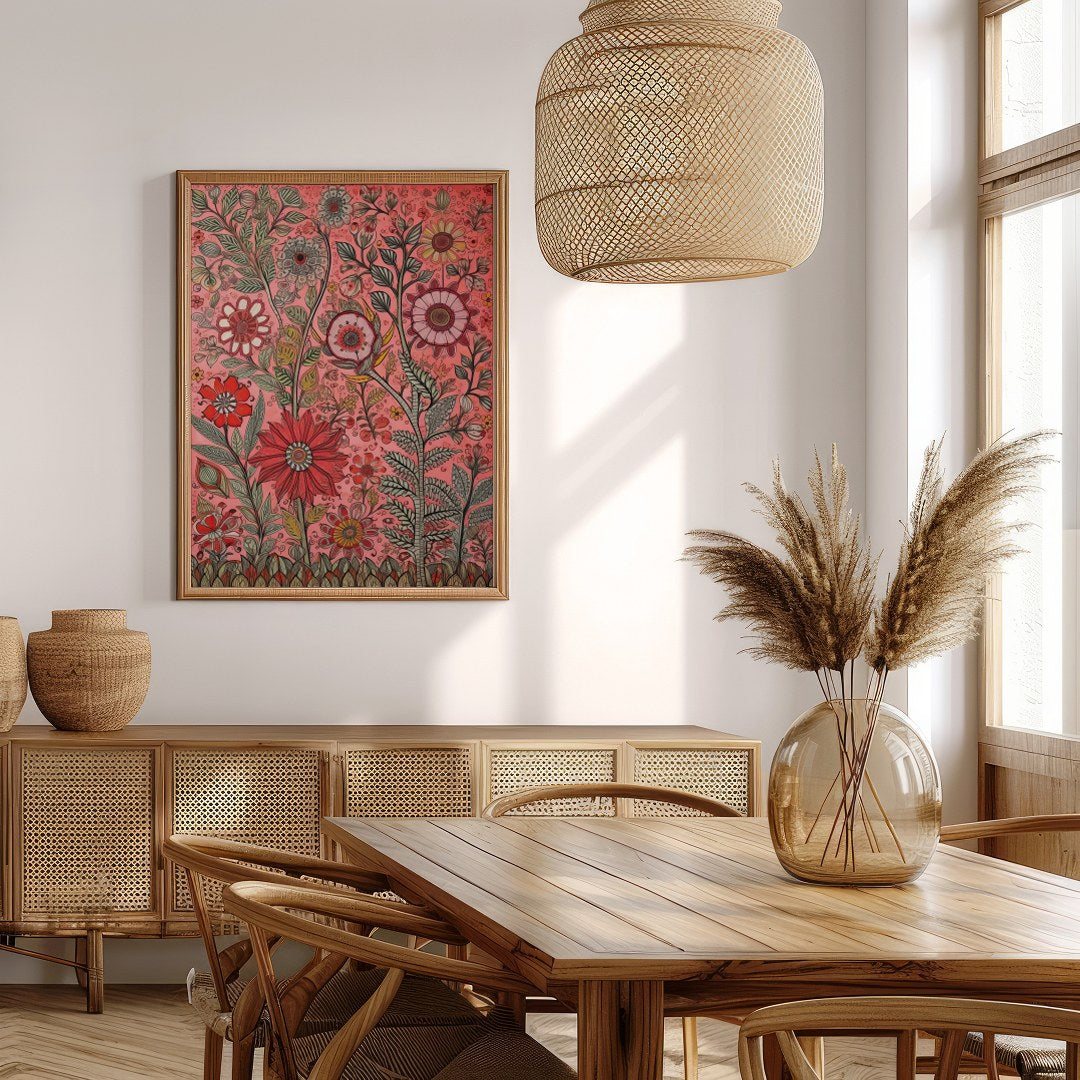 Immerse yourself in a world of vibrant blooms with this exquisite floral artwork. Featuring an for Extra Kitchen