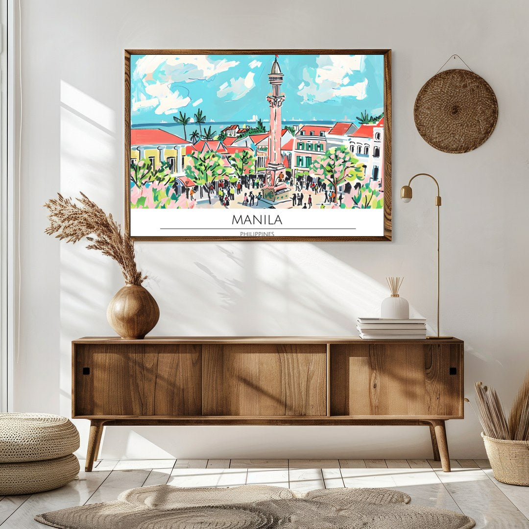 Immerse yourself in the lively energy of Manila with this captivating artwork. Featuring lush for Sitting Area