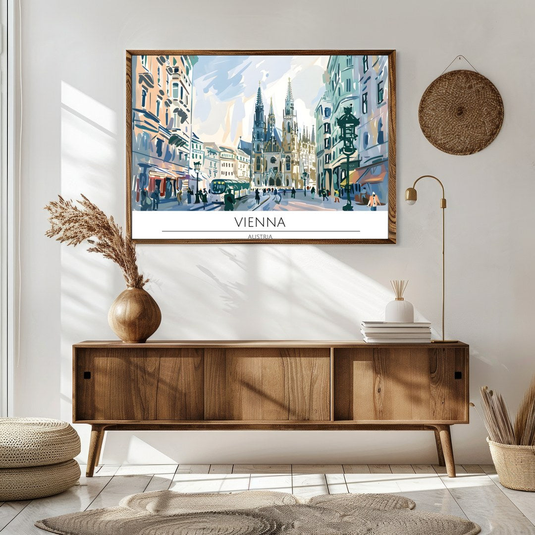 Capture the charm of Vienna's historic architecture with this stunning cityscape art piece. The for Sitting Area