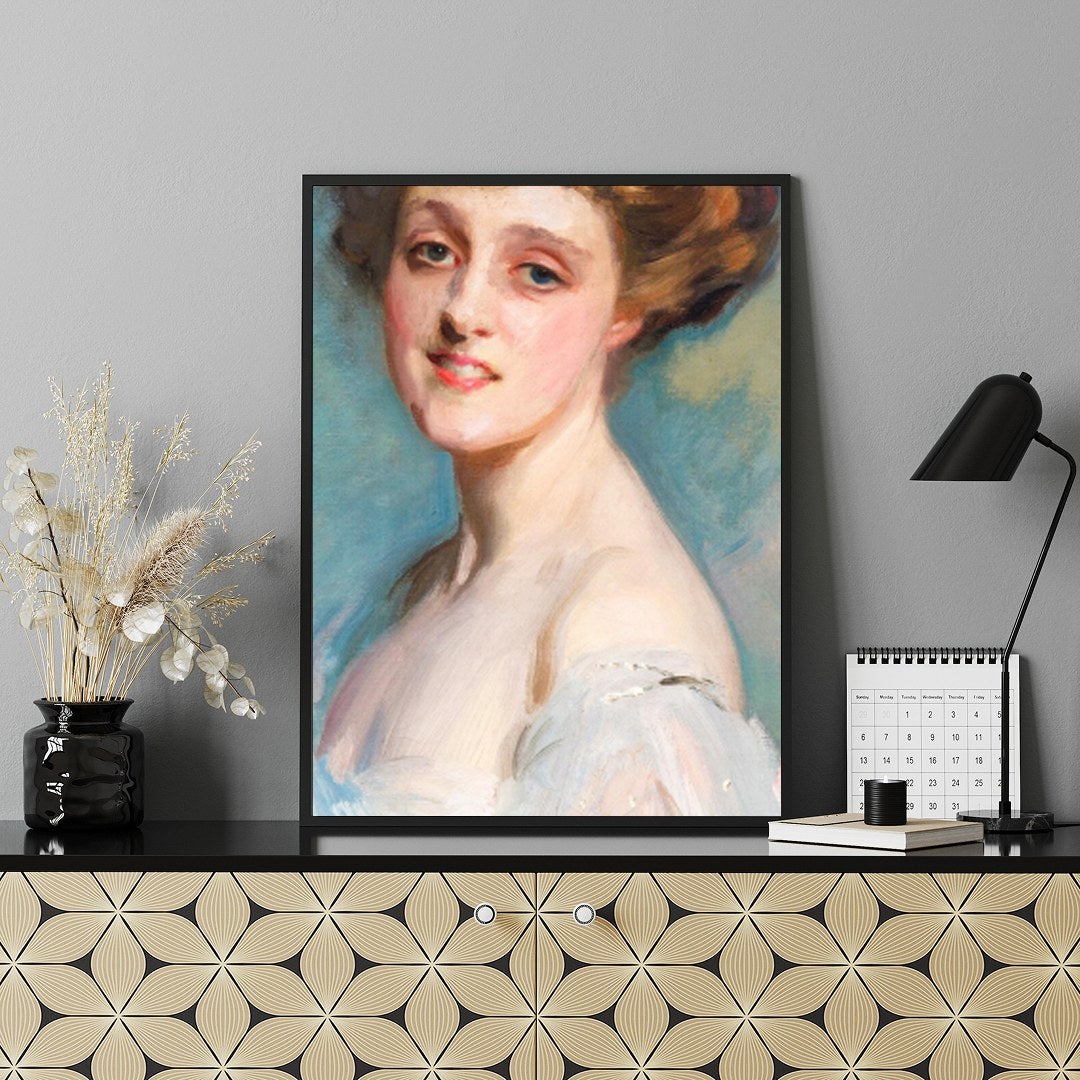 Experience the timeless charm of Victorian elegance with this captivating portrait. Its soft for Shelf