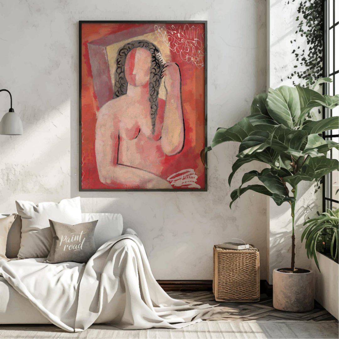 Woman Combing Hair Painting available online at Paintroad showing art history artistic and bathroom