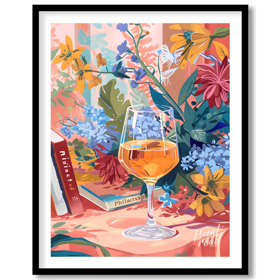 Floral Still Life with Wine