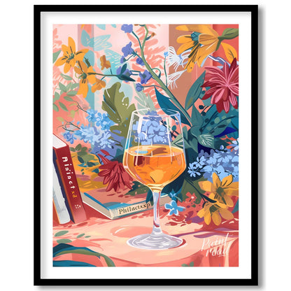 Floral Still Life with Wine