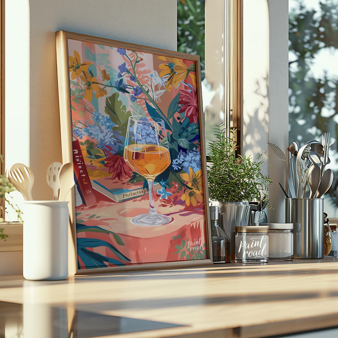 Floral Still Life with Wine